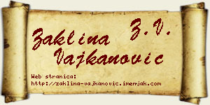 Žaklina Vajkanović vizit kartica